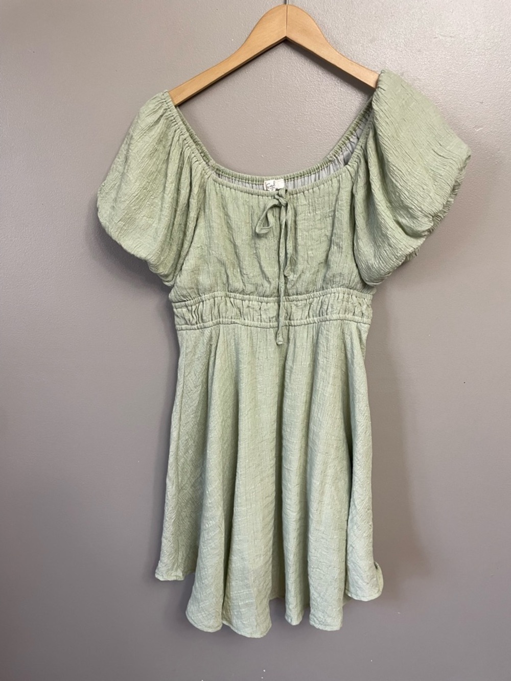 Easel size small light green dress mini boutique milk maid cottage core